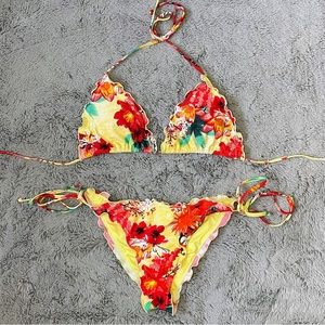 ✨3/$25✨ Yellow floral colorful bikini